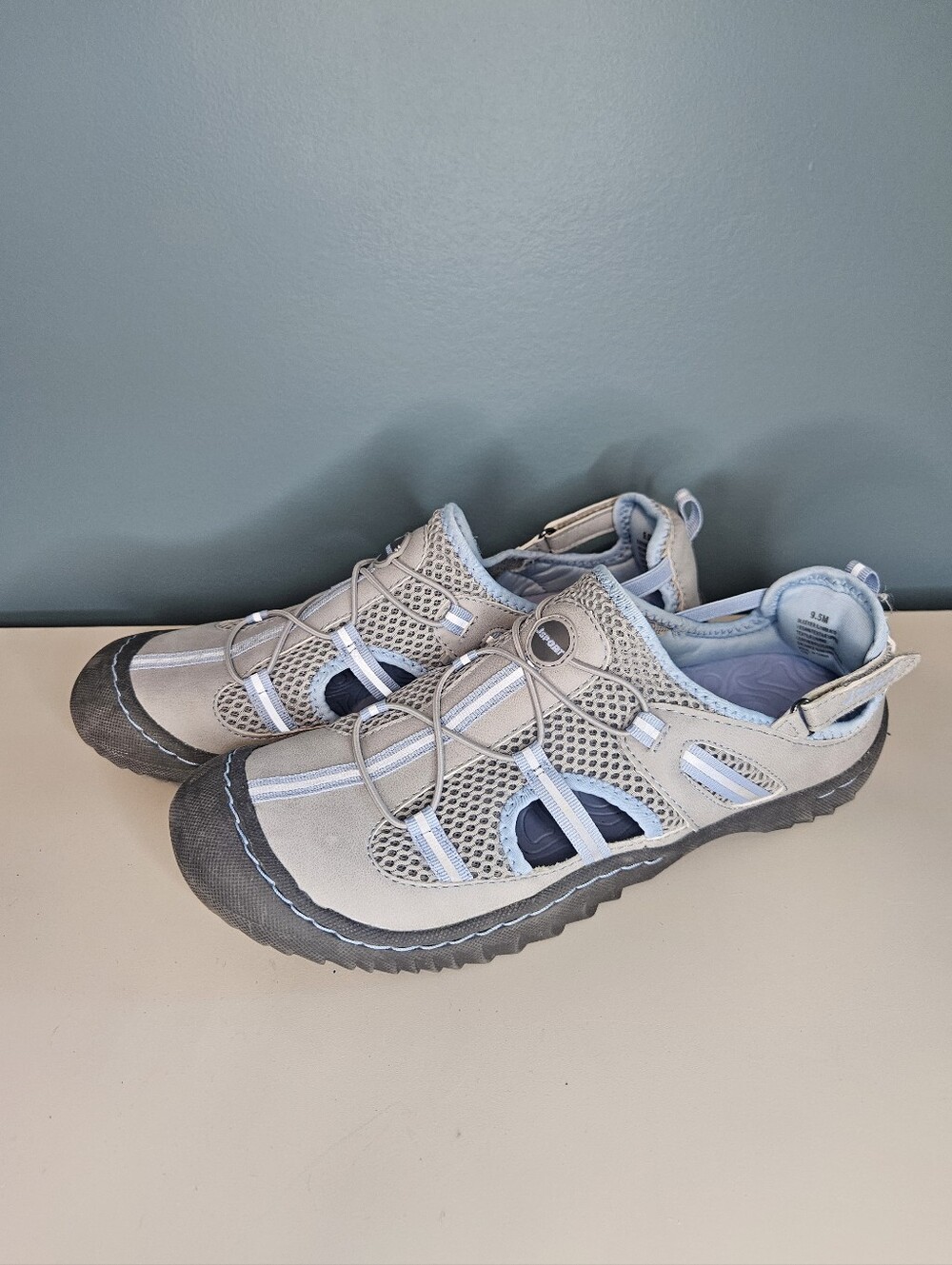 Jsport By Jambu Women's Bleeker Slip On Water Ready Sneaker Shoes Gray/Blue 9.5